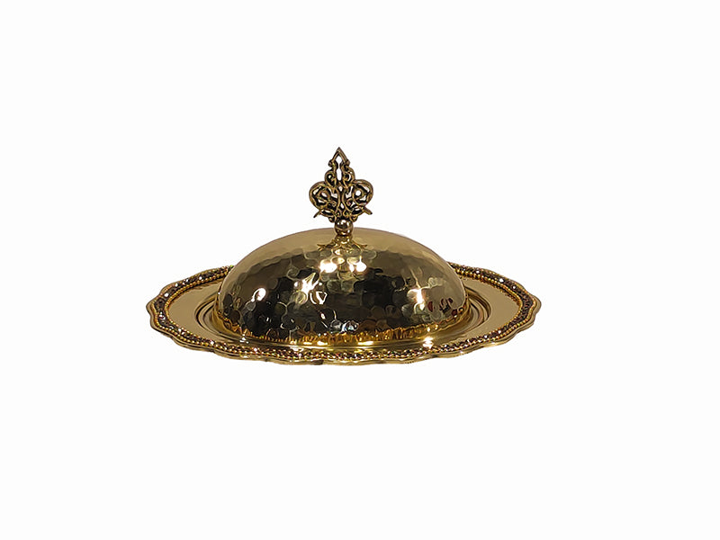 Gold Amber Kapaklı Oval Sahan