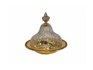 Gold Amber Cam Kapaklı Sahan 21cm
