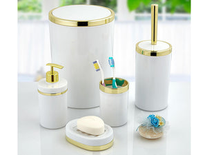 Yuvarlak Beyaz Altın Banyo Seti
